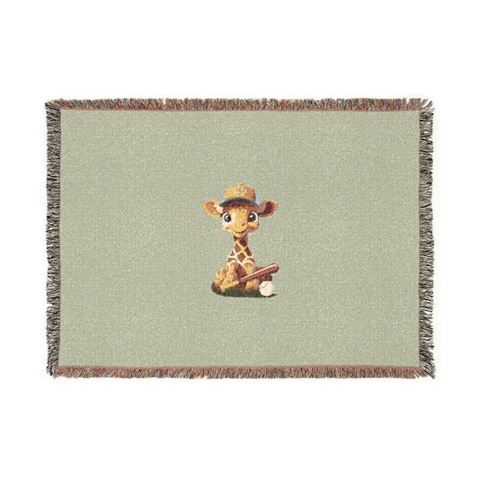 Baby Giraffe Woven Blanket - Sage