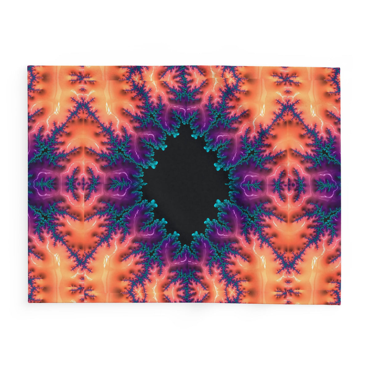 Fractal Ember Fleece Blanket