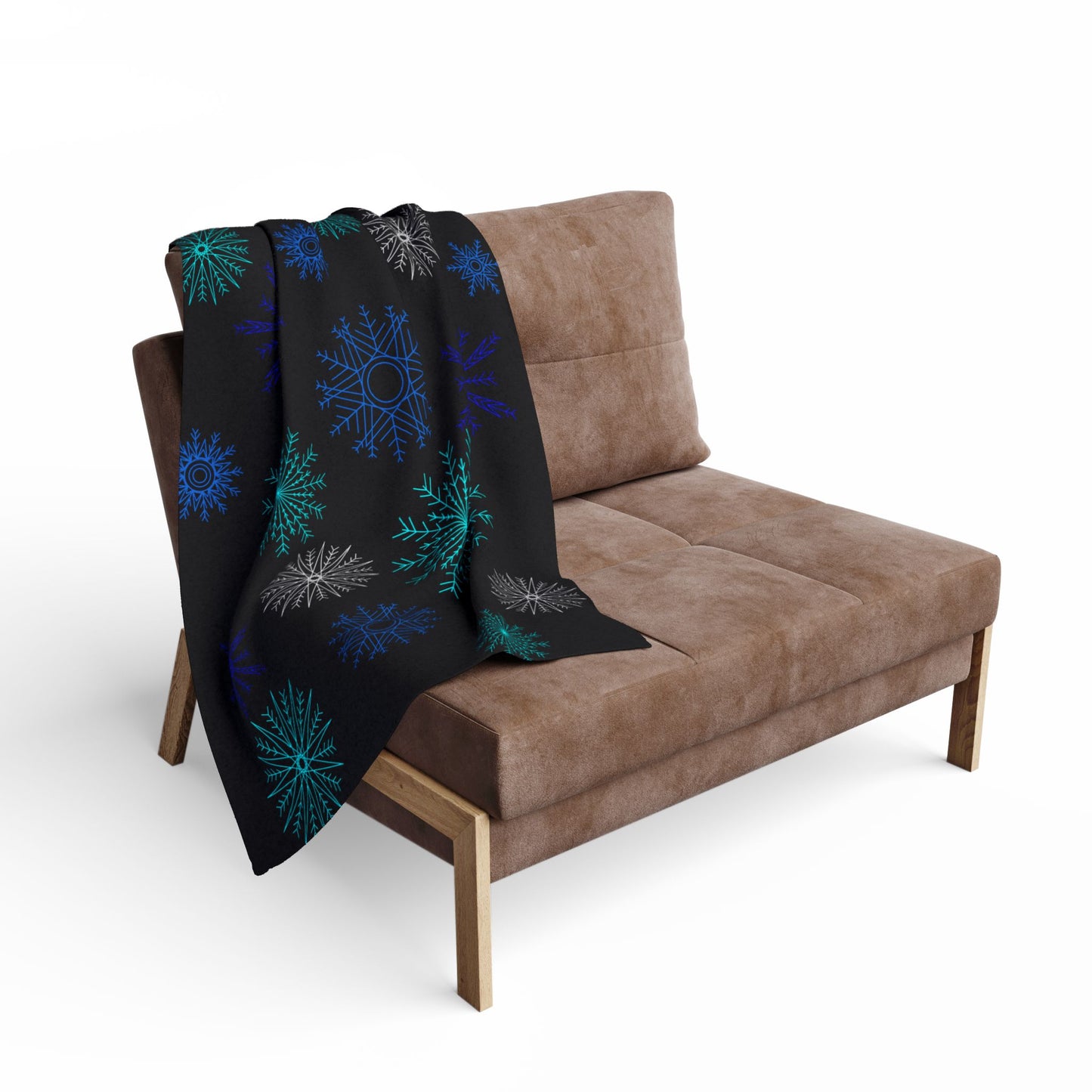 Let it Snow on Black Fleece Blanket