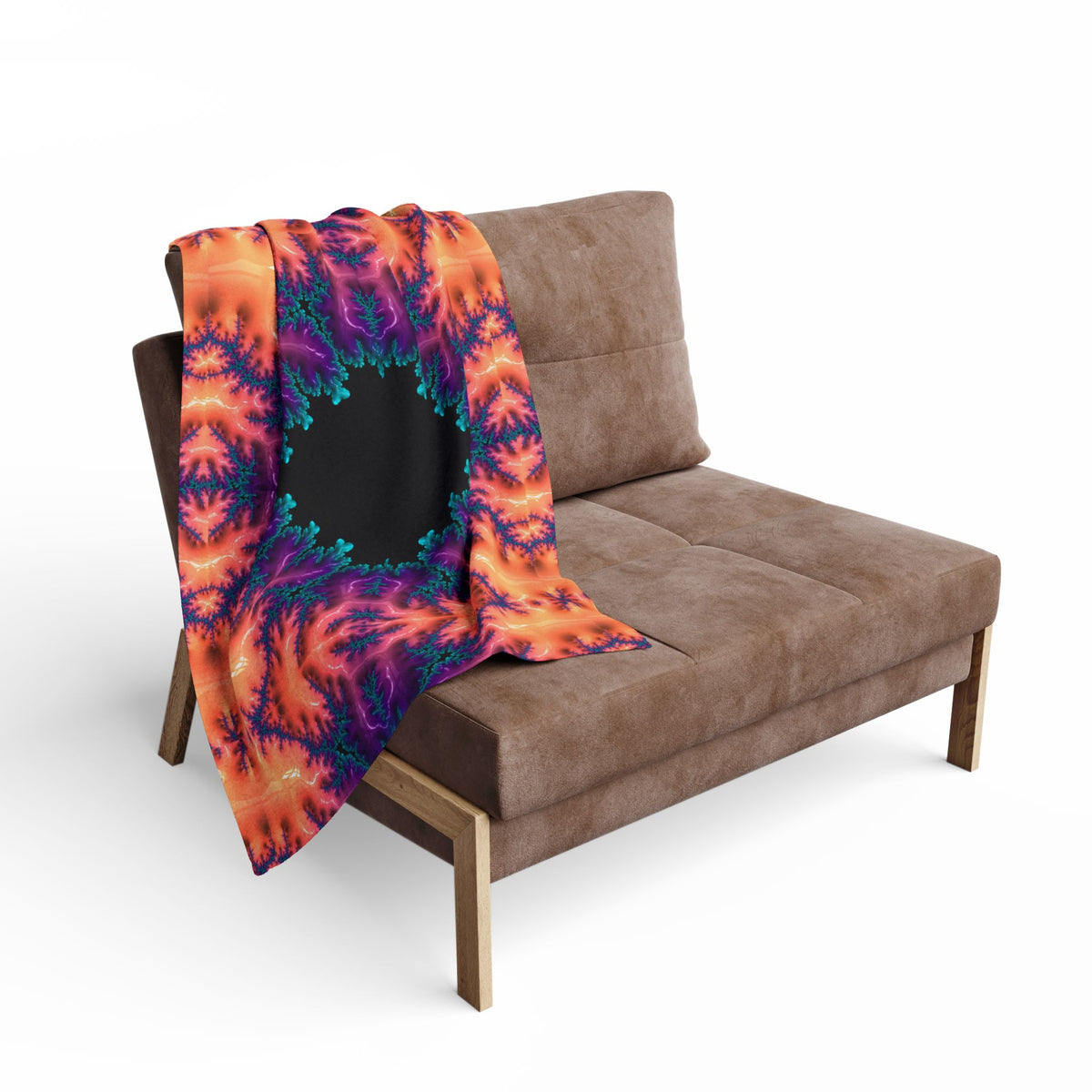 Fractal Ember Fleece Blanket