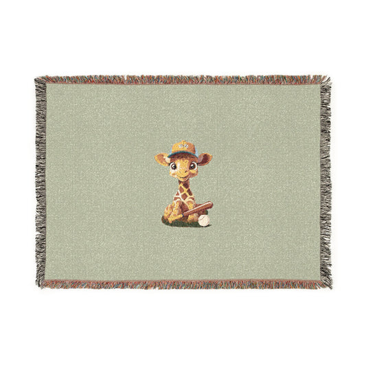 Little Giraffe, Big League — Sage Woven Blanket