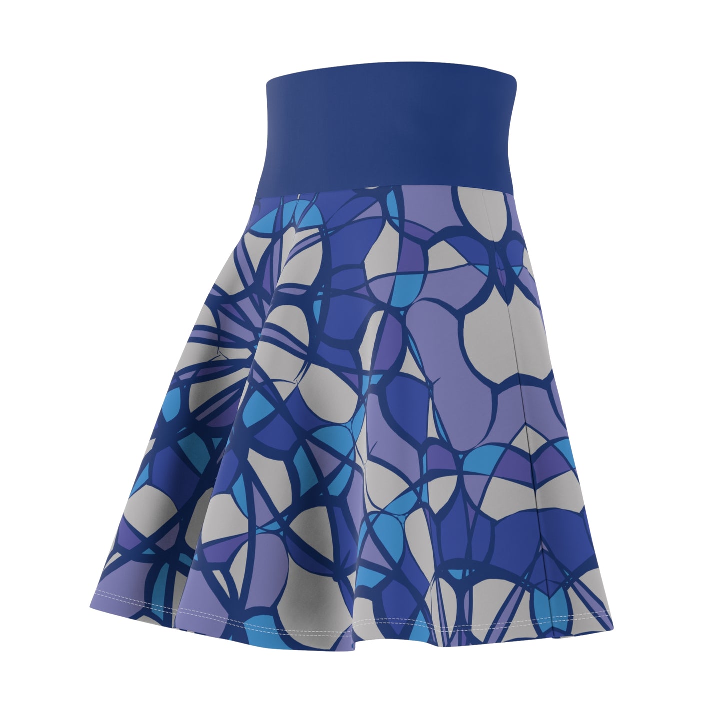 Cobalt Mosaic Flared Skirt