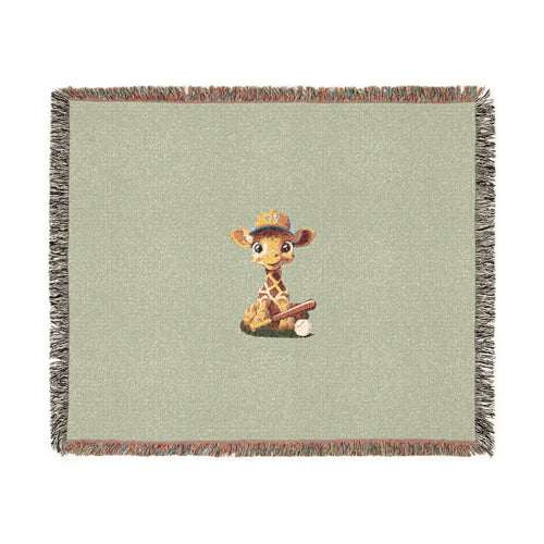 Baby Giraffe Woven Blanket - Sage