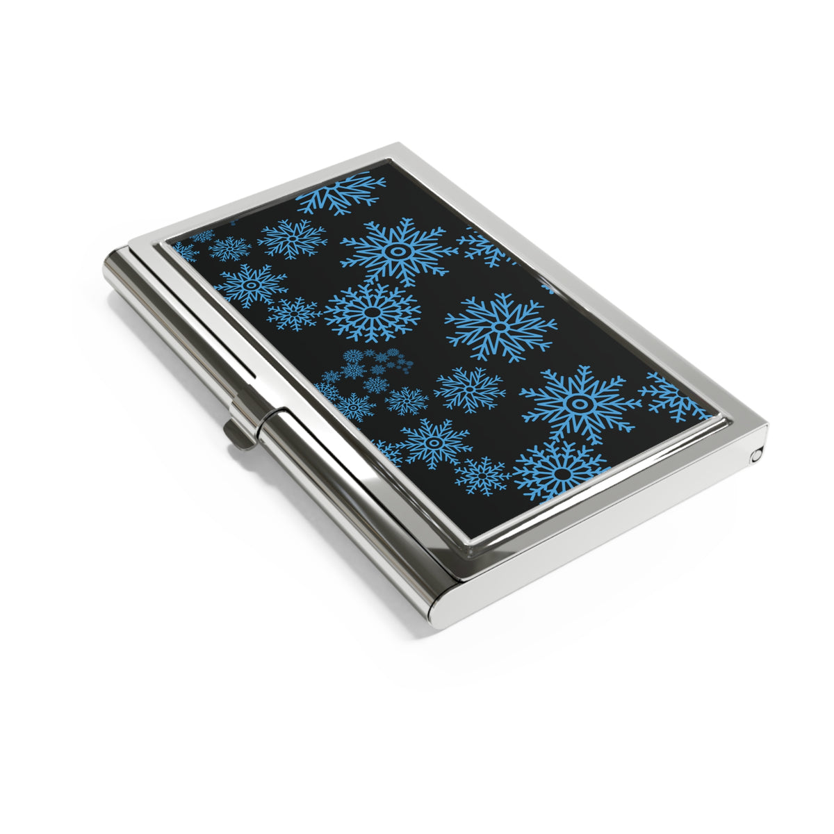 Snowfall in Bloom - Black Card Holder