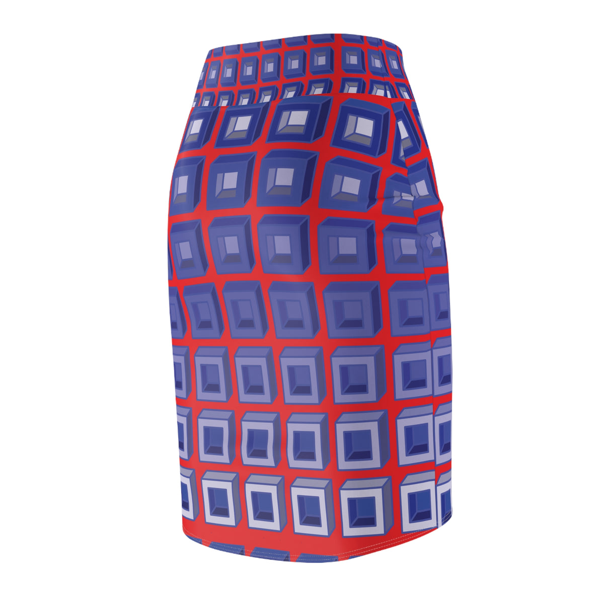 Crimson Dimension Pencil Skirt
