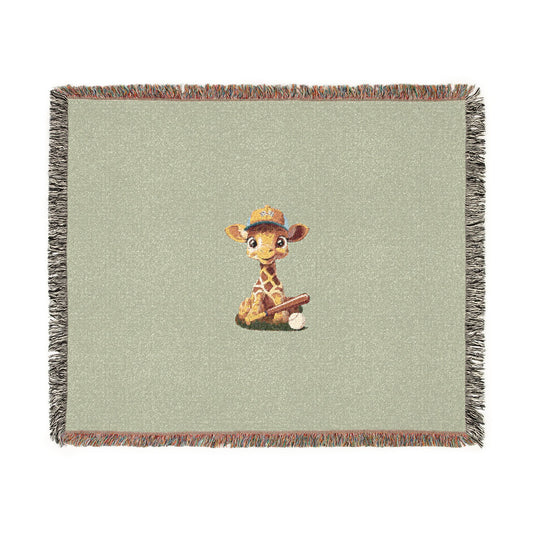 Little Giraffe, Big League — Sage Woven Blanket