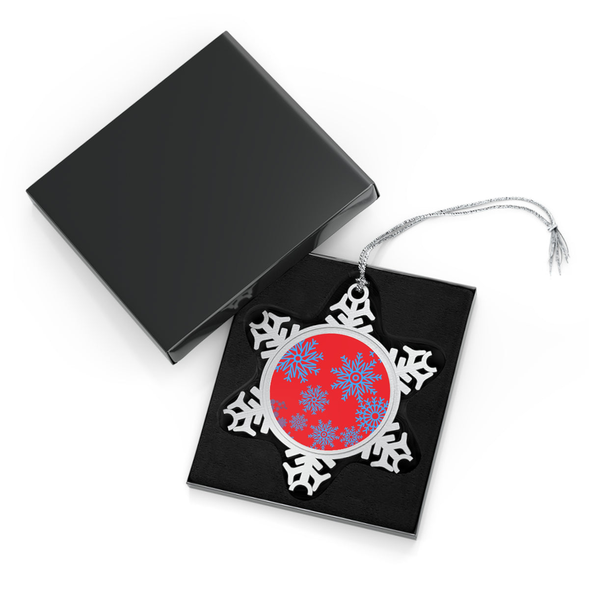 Let it Snow on Red Pewter Snowflake