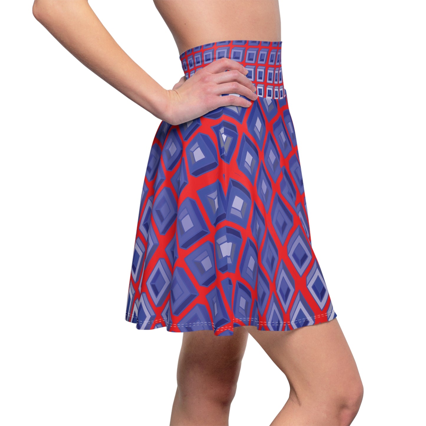 Crimson Dimension Flared Skirt