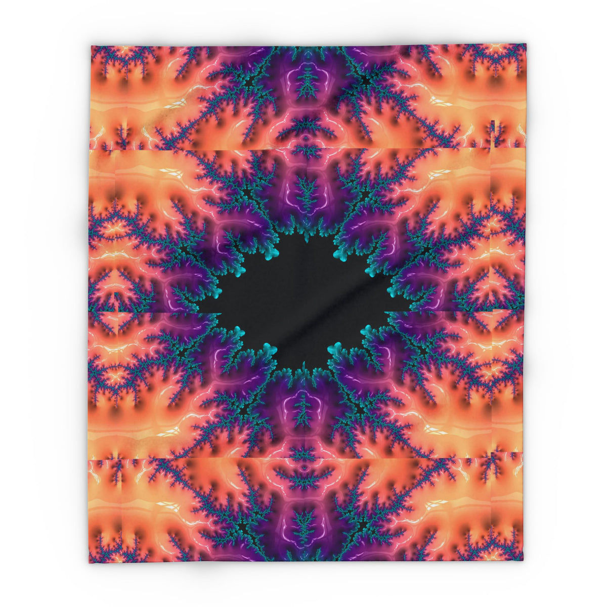 Fractal Ember Fleece Blanket
