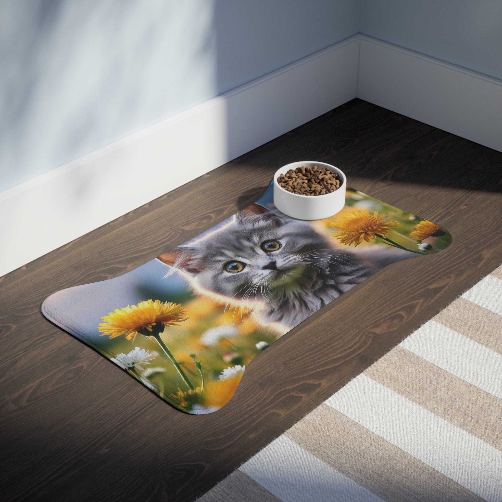 Gray Kitten Feeding Mat