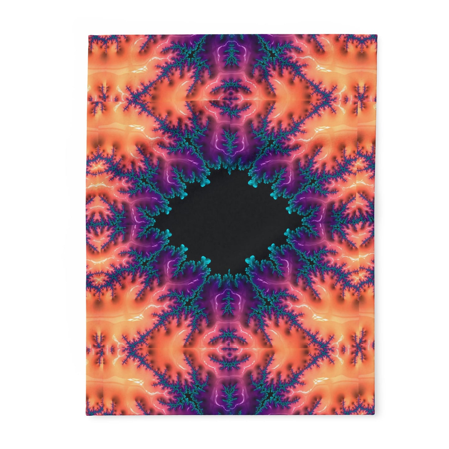 Fractal Ember Fleece Blanket