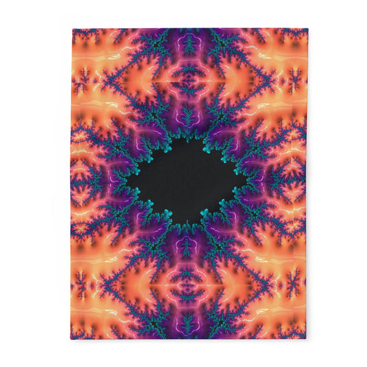 Fractal Ember Fleece Blanket