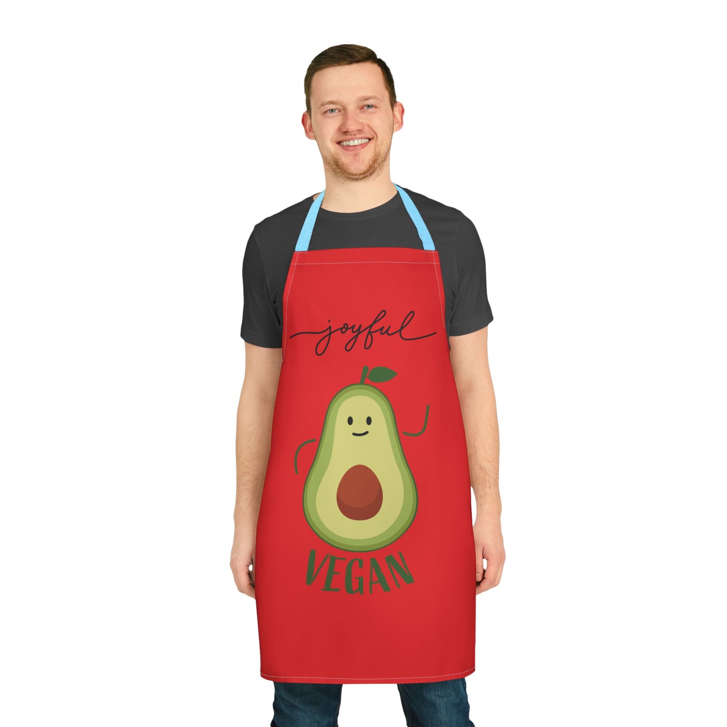 Joyful Vegan Apron – Red