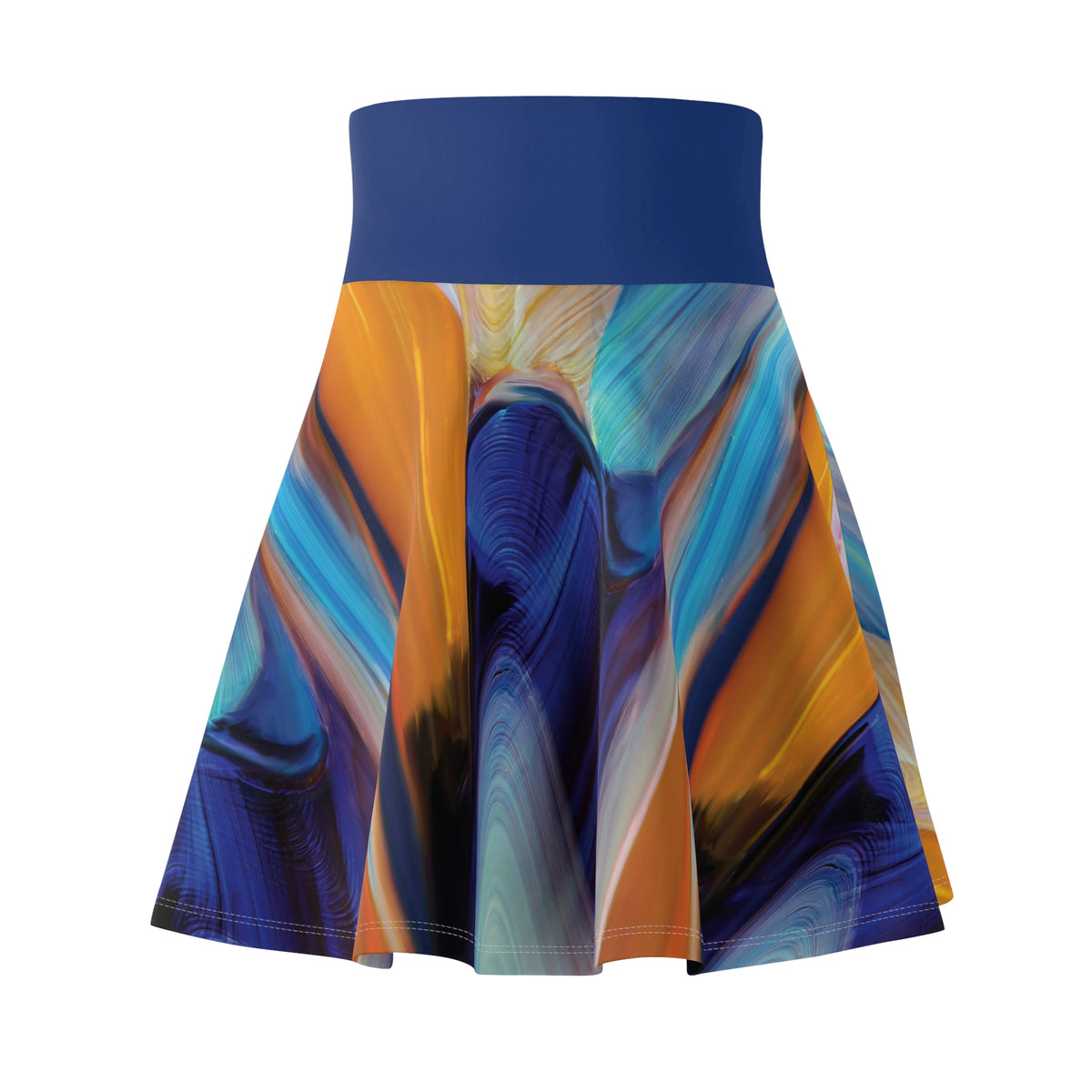 Cobalt Flame Flared Skirt
