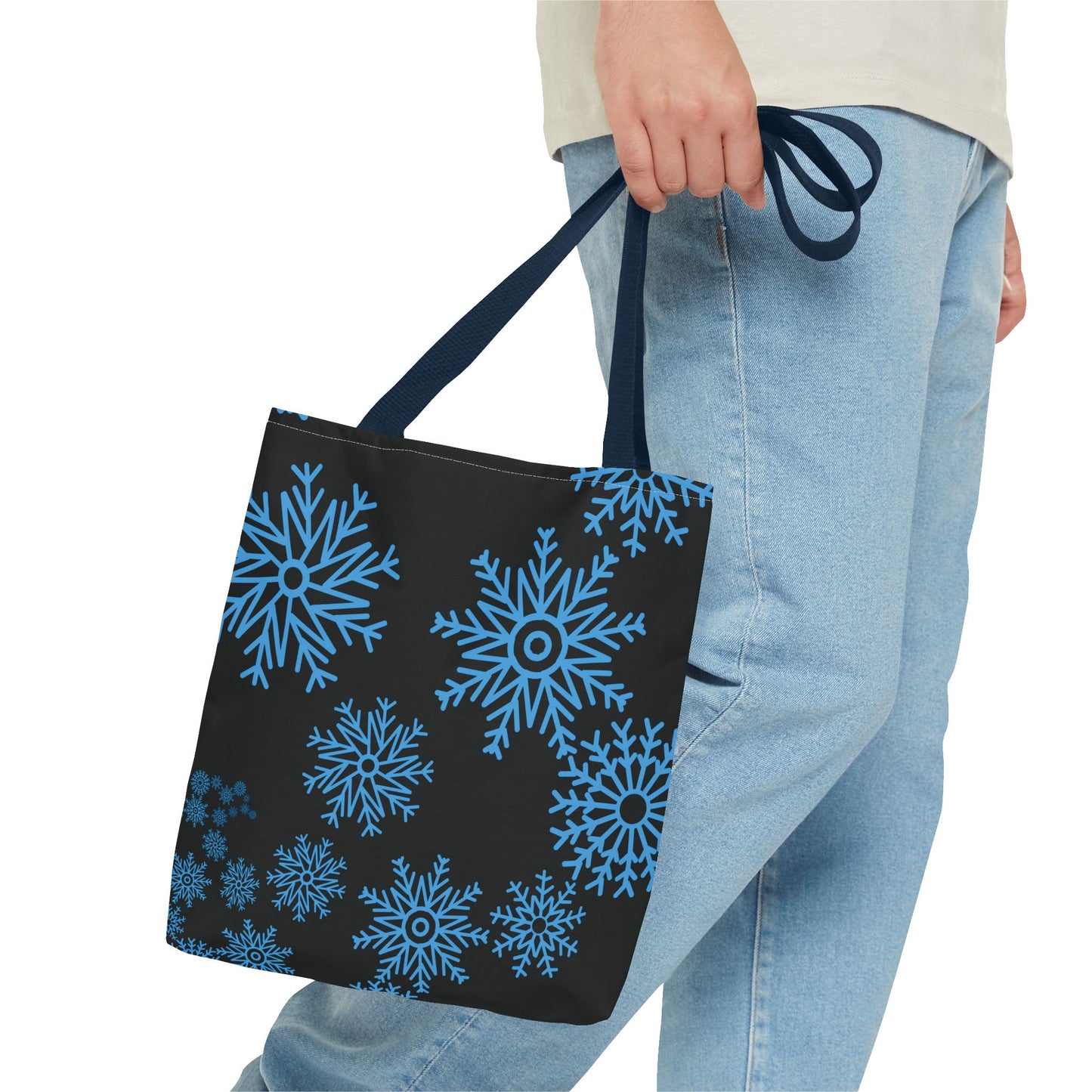 Snowfall in Bloom - Black Tote