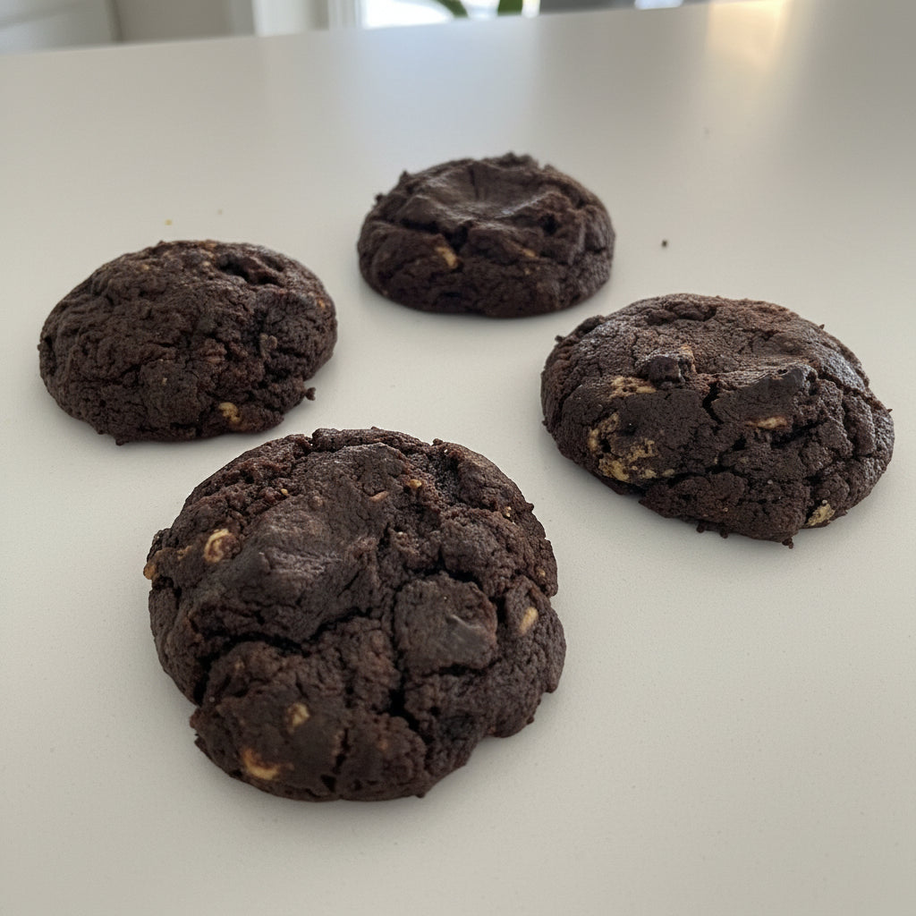 Cookies on a baking tray 