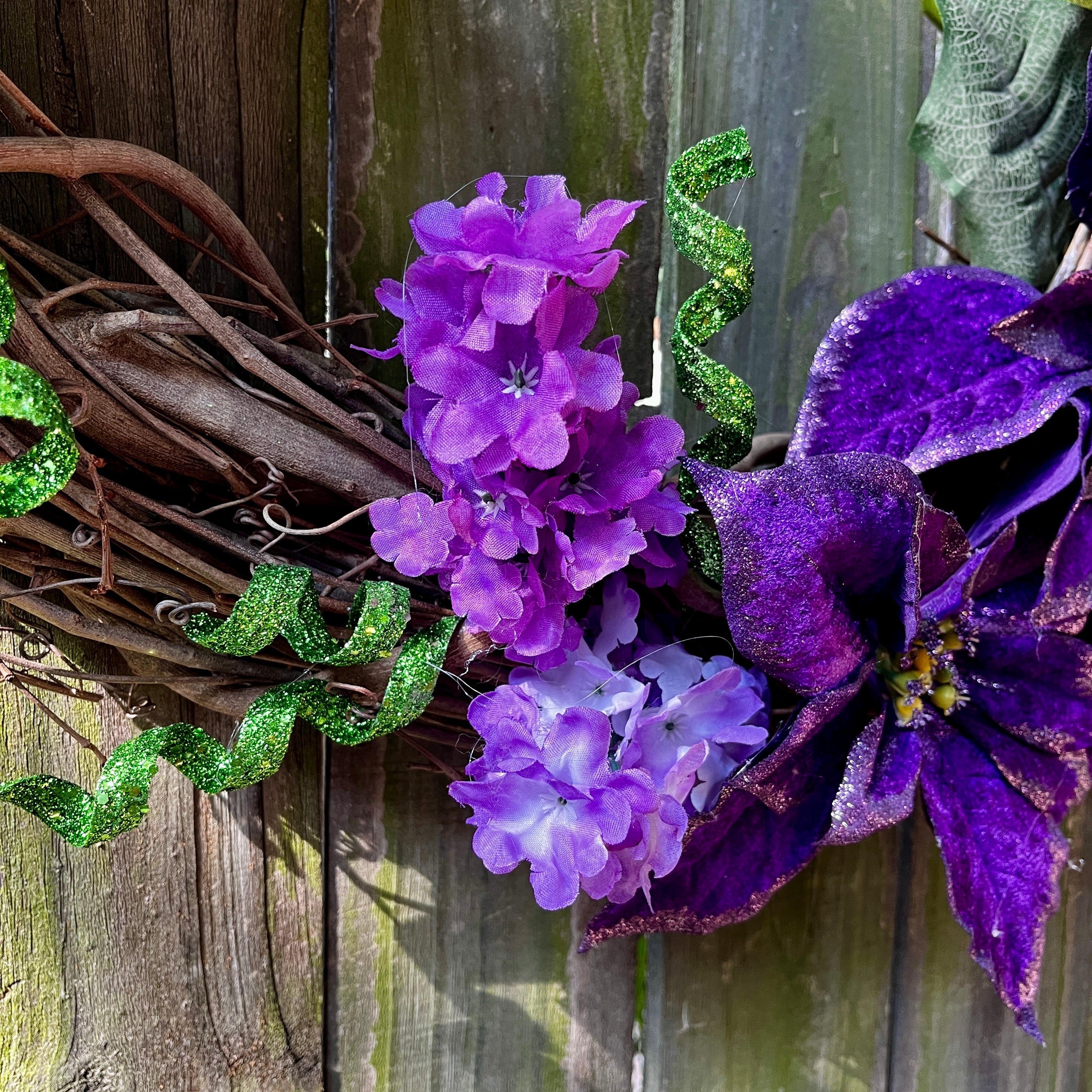 Purple Poinsettia Wreath