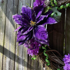 Purple Poinsettia Wreath
