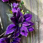 Purple Poinsettia Wreath