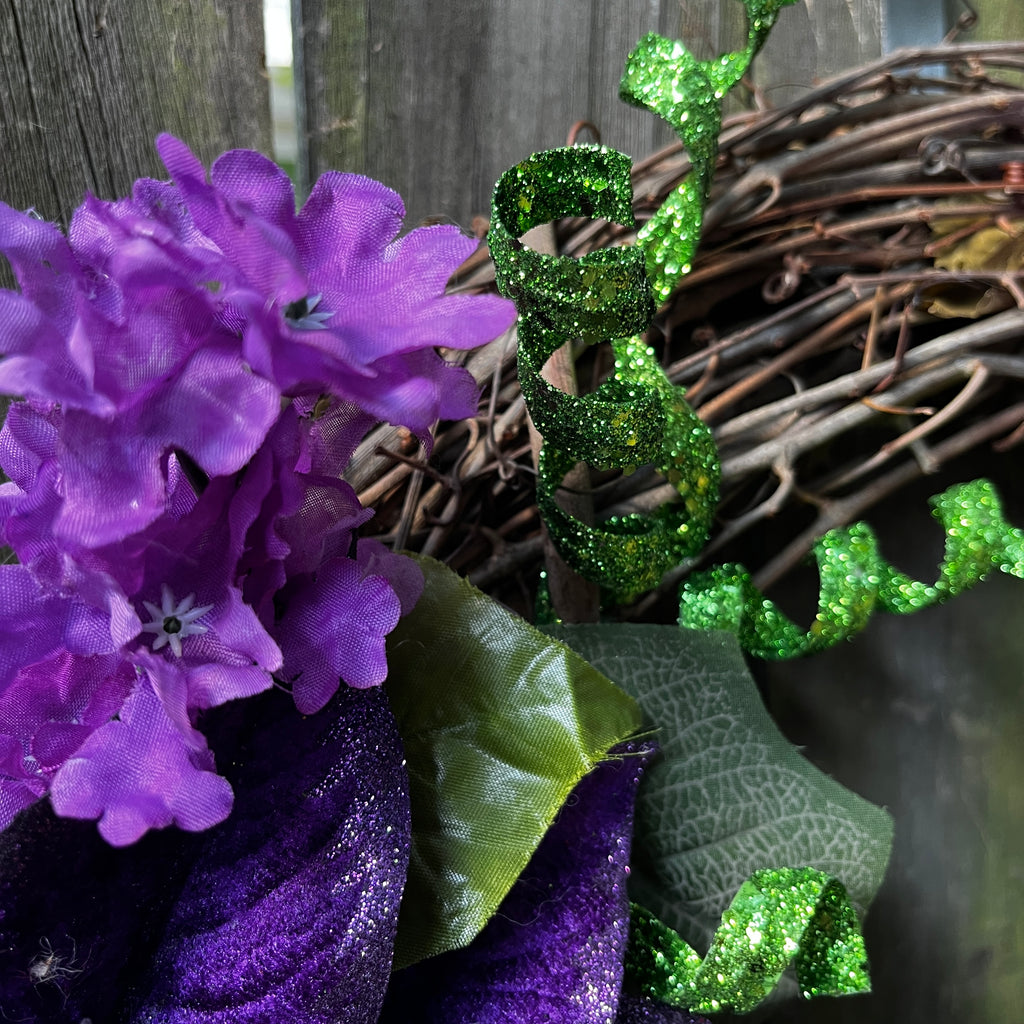 Purple Poinsettia Wreath