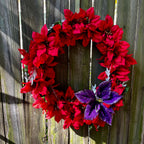 Red & Purple Poinsettia Wreath