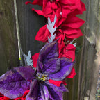 Red & Purple Poinsettia Wreath