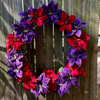 30" Purple & Red Poinsettia Wreath